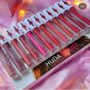 Pack Of 12 Multicolor Lip Gloss Huda Beauty For Girls And Women - Image 2