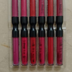 6 Pcs Set Matte and shiny dual lip gloss - Image 2