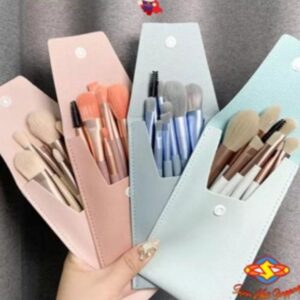 8 Pieces Cute Brushes With Leather Pouch (random color) - Image 2