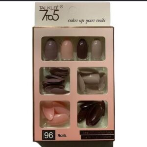 96 PCs nails without glue or sticker (Random Color) - Image 2