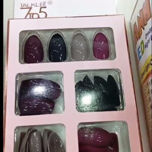 96 PCs nails without glue or sticker (Random Color) - Image 1