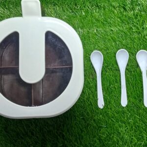 4 In 1 Modern spice kit, partition kitchen seasoning box, 4 Portions spice box with free spoon Modern Spice Kit - Spice Jar (Random Color) - Image 4