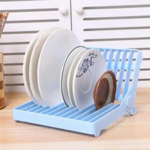 Small Kitchen Foldable Dish Plate Drying Rack | Multipurpose Space Saving Storage Organizer Plastic Rack (Random color) - Image 5