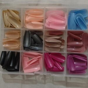 144 PCs nails box colorful and Shiny nails box (Random Color) - Image 1