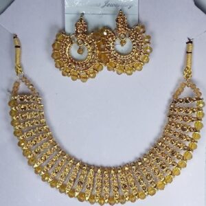 Colorful chowker neckless and  crystal round earrings  jewellery set for girls, womans - Image 1