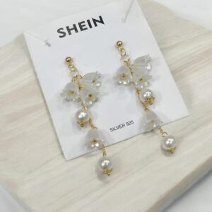 SHEIN elegant pearl and flower drop earrings for Women Girls - Image 2