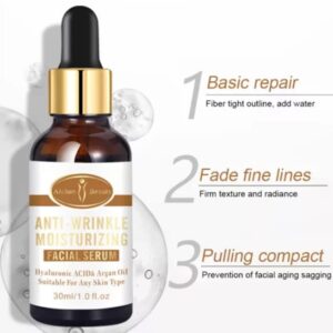 AICHUN BEAUTY Anti-Wrinkle Moisturizing Facial Serum - Hyaluronic Acid, Argan Oil - 2in1 Care - 30ml - Image 1