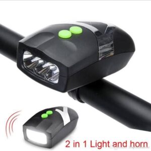 3 LED Bicycle Front Head light & bell siren alarm hooter / cycle light generic - Image 3