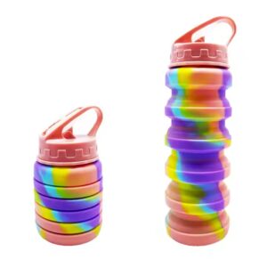 Silicone Collapsible Water Bottles BPA free for gym for girls (random color ) - Image 3
