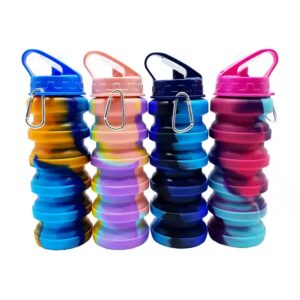 Silicone Collapsible Water Bottles BPA free for gym for girls (random color ) - Image 4