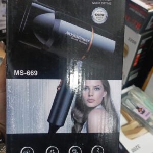 Mosermen 1200W Hair Dryer | Fast Drying, Stylish Design For Men And Women Hot And Cold MS-669 - Image 4