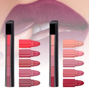 ( pack of 2 ) 5-in-1 Lipstick  | Five Shades In One| Long Lasting, Matte Finish| - Image 4