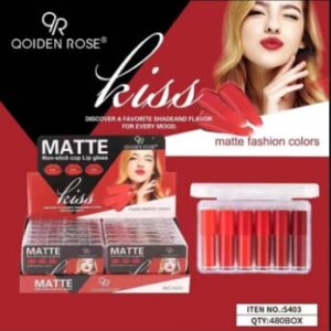 (pack of 6 )  Qoiden Rose Kiss Matte Lip Gloss - Image 3