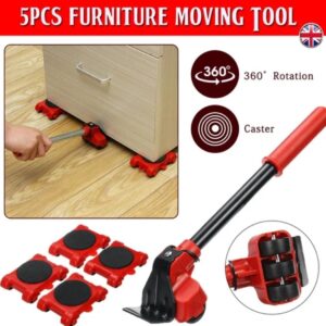 (5 in 1) Heavy Furniture Move Tool Transport Lifter Shifter Moving Kit Slider Remover Rolling Wheel Corner Mover Set - Image 4