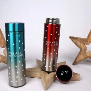 Stars Colorful smart LED Temperature Bottle (500ml) - Random Color - Image 1