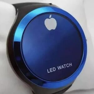 Round Shape Led Digital Watch with Apple Logo Digital Watch For Men and Women ( Random Color ) - Without Box - Image 2