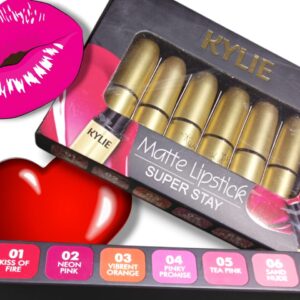 6 in 1 Kylie Matt Lipstick kit - Kelly 6 Shade Collection - Image 3
