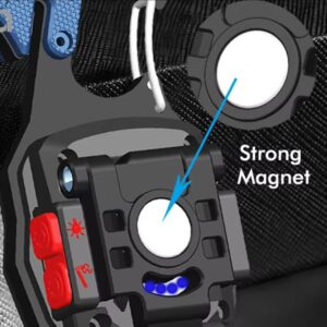 Multifunction Keychain COB Work Lights Strong Magnet Mini Torch with Cigarette Lighter Screwdriver USB Rechargeable Flashlight (Random color) - Image 2