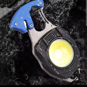 Multifunction Keychain COB Work Lights Strong Magnet Mini Torch with Cigarette Lighter Screwdriver USB Rechargeable Flashlight (Random color) - Image 3