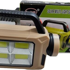 Rechargeable LED flashlight with solar panel - 6689A (Random color) - Image 1