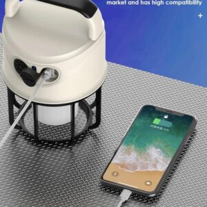 Portable Camping Lights with 4 Lighting Modes, Torch Mode, USB Rechargeable Camping hiking Lantern with Hook, Waterproof Tent Light - Image 3