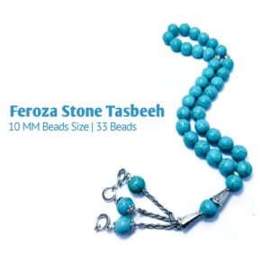 Feroza Stone Tasbeeh (Original) | 33 Beads | 10 MM Size | Religious Islamic Tasbih Gift - Image 4