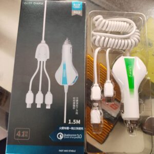 Aolike 5012 Car Phone Charger  USB Fast Charge One Drag 3in1 Universal Car Charger - Image 2