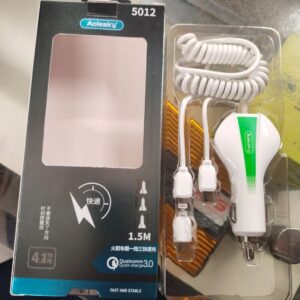 Aolike 5012 Car Phone Charger  USB Fast Charge One Drag 3in1 Universal Car Charger - Image 3