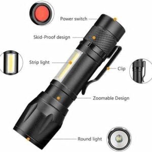 Torch Mini Flashlight Rechargeable 500mAh ABS Plastic Body - Image 3