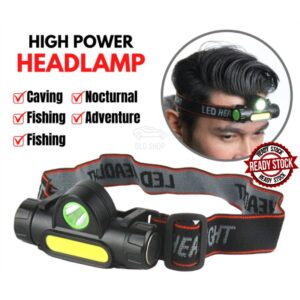 Rechargeable Ip65 Waterproof Headlight With COB Flashlight - Image 4
