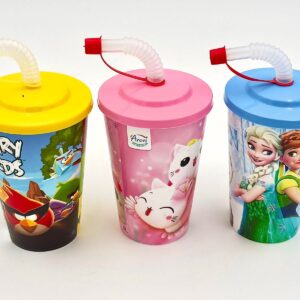Kids Sipper with Straw durable and BPA-free plastic, (random color and deign ) for boys and girls - Image 4