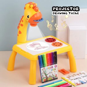 Giraffe Small Size Art Drawing Board Leds Projector Light Toy Children Kids Painting Table Small Desk  (with Box Packing)(Random Color) - Image 5