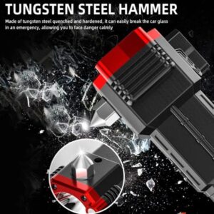 High-power Led Torch Light Rechargeable Flashlight And Multi functional Tactical Hammer & Power Bank To Charge the Phone With Box ( Random Color ) - Image 1