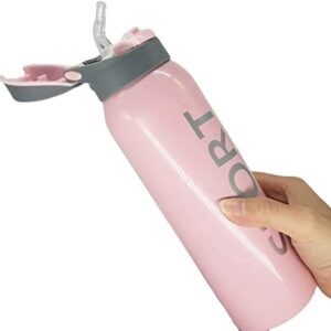 500ml Portable Sports Water Bottles Thermos With Straw (random color) - Image 3