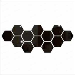 (pack of 12)  3d acrylic Hexagon Simple Mirror-Surface Geometric DIY Art Mural for Home Decoration Wall - Image 1