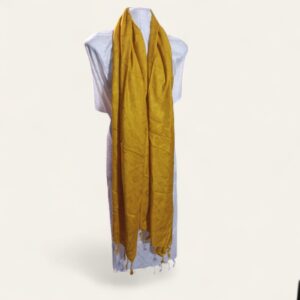 Staple Wool Self Printed Shawl - Mustard Color - Image 3