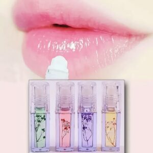 pack of 4 Flower Transparent Liquid Lip Oil, 5ml - Image 3