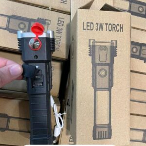 High-power Led Torch Light Rechargeable Flashlight And Multifunctional Tactical Hammer & Power Bank To Charge the Phone With Box (random Color) - Image 5