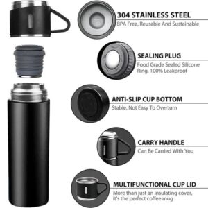 3 Cup 500 Ml Double-Layer Stainless Steel Vacuum Flask Set  ( Random Color ) - Image 5