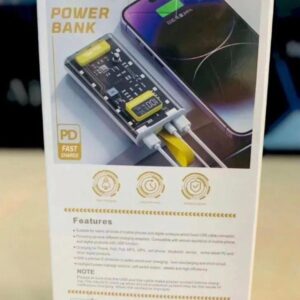 20000mAh PD Power Bank with a transparent body and side LEDs - Image 3