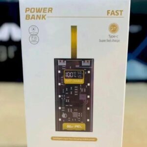 20000mAh PD Power Bank with a transparent body and side LEDs - Image 4