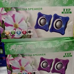(Pair)  T12 Mini multimedia 2.0 speakers Music Stereo for Computer Desktop PC Laptop   Party Portable Loudspeaker (random color) - Image 6