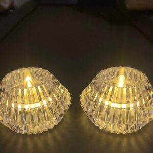 Smokeless & Flameless LED Tealight Acrylic Decorative Tea Light Candles for Home Decor, Gifting, Birthday, Festival Decoration (Crystal Diamond Diya Candle, Pack of 1) (cell operated) - Image 1