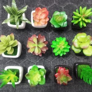 Mini plant Artificial Flowers Decoration | Artificial Plants Ball for Home (1 pc Square shape) - Image 1