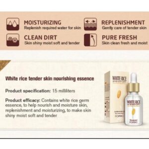 Rorec Moisturizing Anti Wrinkle Rice Face Serum for Open Pores 15ml - Image 2