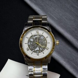 Unraion Watch Skeleton Chain Watch in Premium Quality two tone color watch (Without Box) - Image 2