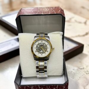 Unraion Watch Skeleton Chain Watch in Premium Quality two tone color watch (Without Box) - Image 1