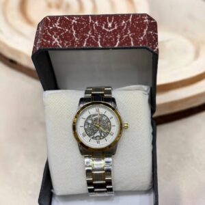 Unraion Watch Skeleton Chain Watch in Premium Quality two tone color watch (Without Box) - Image 3