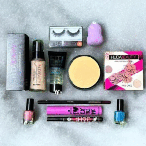 Perfect 10 Beauty Pack / Eyelashes, Beauty , Blender, Foundation ,Primer , Pan Cake , Nail Paint 2 , Eyeliner Mascara Lip Pencil - Image 1