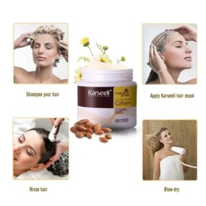 Karseell Hair Mask Collagen Treatment Cream ? Argan Oil & Maca Essence, 6.76 fl.OZ - 500ml ( Without Box ) - Image 2